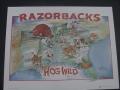 Picture: Arkansas Razorbacks "Going Hog Wild" welcome to the SEC 20 X 26 poster print. This is an original from 1992. Great caricatures of all 12 SEC schools. The last three we have left of this poster all have wear on white border but the image area is still completely intact!