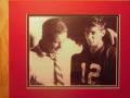 Picture: Bear Bryant with a 20-something "oh so young" Joe Namath Alabama Crimson Tide original 8 X 10 photo professionally double matted to  11 X 14 so that it fits a standard frame.  
