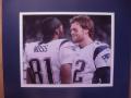 Picture: Tom Brady and Randy Moss New England Patriots 8 X 10 photo professionally double matted to 11 X 14 so that it fits a standard frame.
