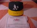 Picture: Eric Chavez Autographed Oakland A's Official Athletics Cap L/E. This comes directly from Fleer Genuine Memorabilia and comes with a COA from Fleer-COA number is 1698193. Cap has a matching COA Fleer Sticker. This is from the MLB Authentic Collection and New Era. This is a size 7 1/8. 