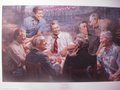 Picture: A fantastic piece of original Presidential art here. This lithograph shows eight former Presidents of the United States playing poker together. All eight are Democrats and include John F. Kennedy, Harry Truman, Bill Clinton, Jimmy Carter, Woodrow Wilson, Franklin Delano Roosevelt, Lyndon Johnson and Andrew Jackson.