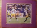 Picture: Jordan Jefferson rolls out of the pocket original LSU Tigers glossy photo professionally double matted to 11 X 14 so that it fits a standard frame.