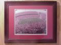 Picture: Ohio State Buckeyes "The Horseshoe" Stadium original 8 X 10 photo professionally double matted in team colors and framed in staircase mahogany wood molding with gold colored beeds. Any photo on our web site is available for this price double matted and framed.