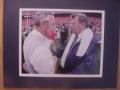Picture: Joe Paterno of the Penn State Nittany Lions with Jim Tressel of Ohio State 8 X 10 photo professionally double matted to 11 X 14 so that it fits a standard frame.