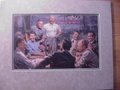 Picture: A fantastic piece of Presidential art here. This original lithograph shows eight former Presidents of the United States playing poker together. All eight are Republicans. Plus this 12 X 18 print has been professionally double matted in gray suede mats to 16 X 20 so that it will fit a standard frame. The eight Presidents on this lithograph are Ronald Reagan, George H.W. Bush, Dwight D. Eisenhower, Theodore Roosevelt, Richard M. Nixon, Gerald Ford, Georgia W. Bush and Abraham Lincoln.