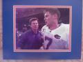 Picture: Steve Spurrier and Danny Weurffel Florida Gators original 8 X 10 Sugar Bowl photo professionally double matted to 11 X 14 to fit a standard frame.
