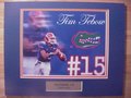 Picture: Tim Tebow Florida Gators 8 X 10 photo professionally double matted in team colors to 11 X 14 with a gold-colored plate that reads "Tim Tebow, #15, Florida Gators."