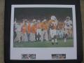 Picture: Tennessee Volunteers "Championship Destiny" print signed and numbered out of 1300 by artist Doug Hess from 1999. This signature four edition print has been hand-signed by Phillip Fulmer, Al Wilson, Jeff Hall and Peerless Price. The autographs are absolutely guaranteed authentic and come with a Certificate of Authenticity from the publisher that shows all four Volunteers signing the print!