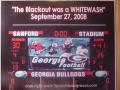 Picture: Alabama Crimson Tide original 16 X 20 "The Blackout was a Whitewash" print with original scoreboard from Sanford Stadium.